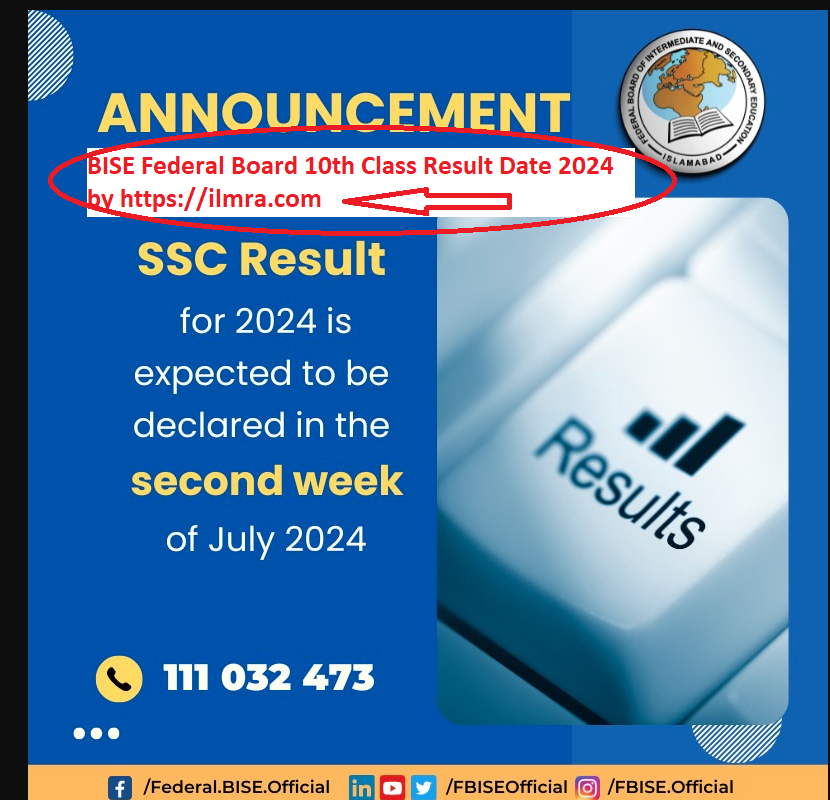 BISE Federal Board 10th Class Result Date 2024