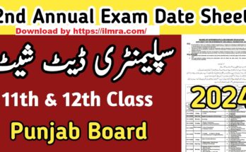 BISE Faisalabad 2nd Annual HSSC Date Sheet Supplementary 2024